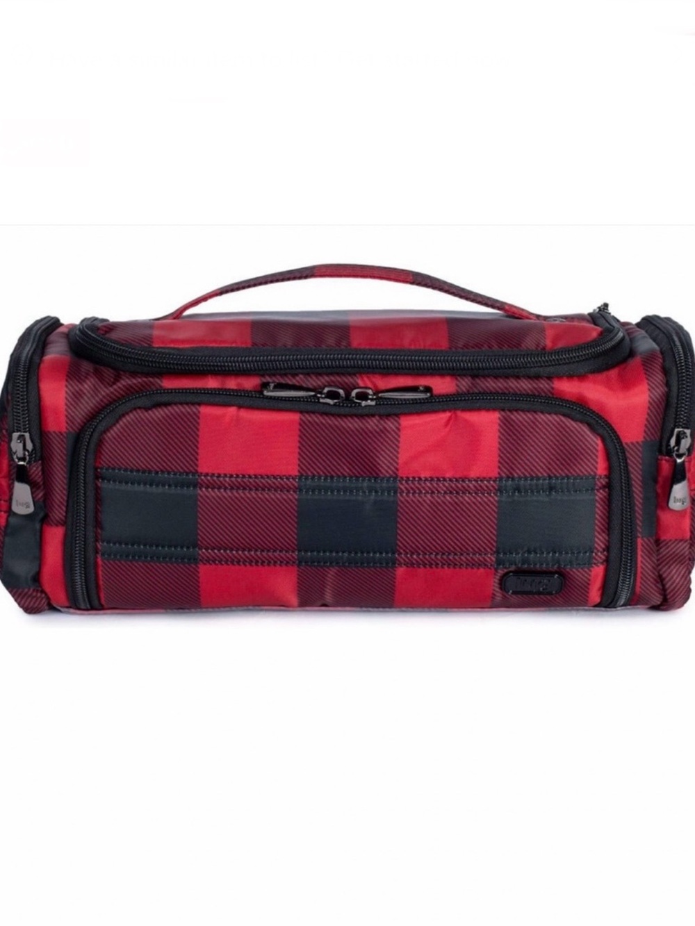 Lug Trolley Cosmetic Bag Red and Black Buffalo Check
